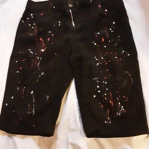 Men's Tressles Supply Co. BLACK  Paint Spattered Shorts